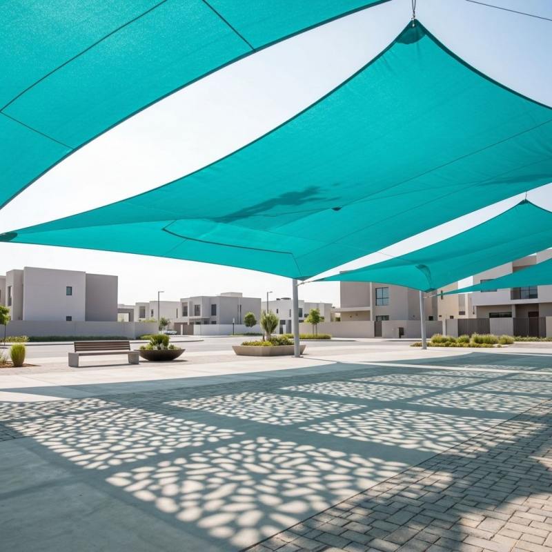 Shade Sail 100% Virgin HDPE UV Block Permeable Mesh Markise